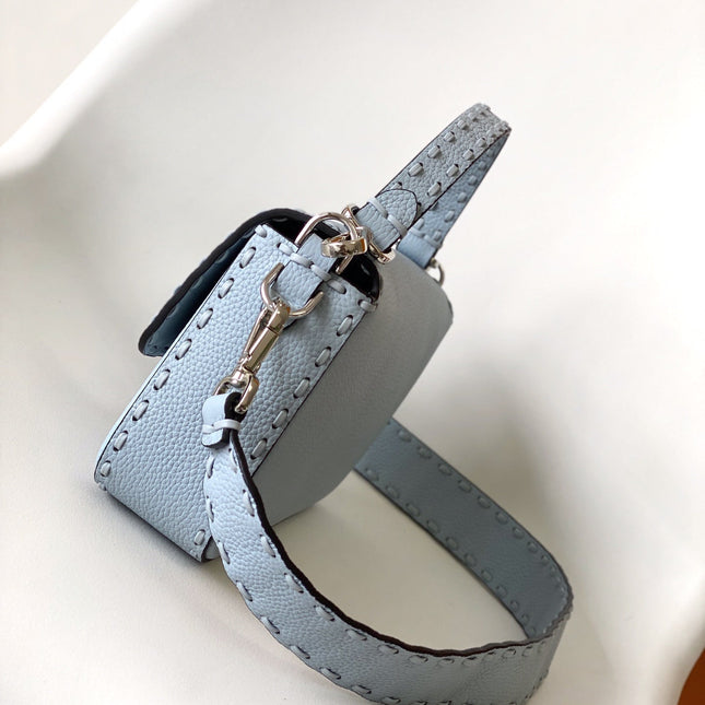 Fend Baguette 27 Bag Baby Blue Calfskin Shw