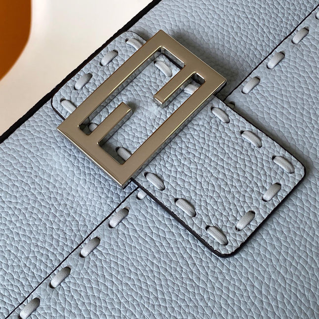 Fend Baguette 27 Bag Baby Blue Calfskin Shw