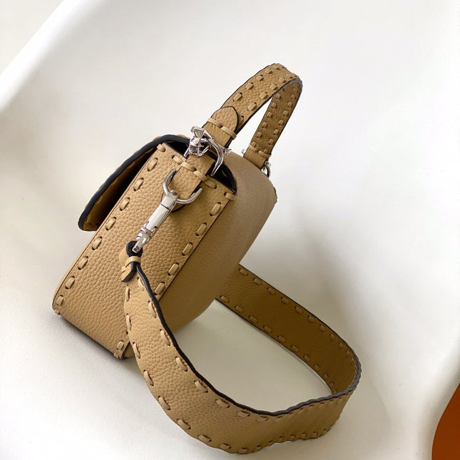 Fend Baguette 27 Bag Light Brown Calfskin Shw