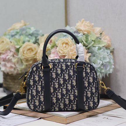 SMALL 25 D-VIBE BOWLING BAG IN BLUE MONOGRAM OBLIQUE JACQUARD
