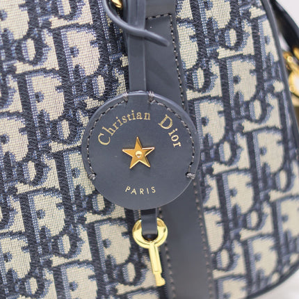 SMALL 25 D-VIBE BOWLING BAG IN BLUE MONOGRAM OBLIQUE JACQUARD