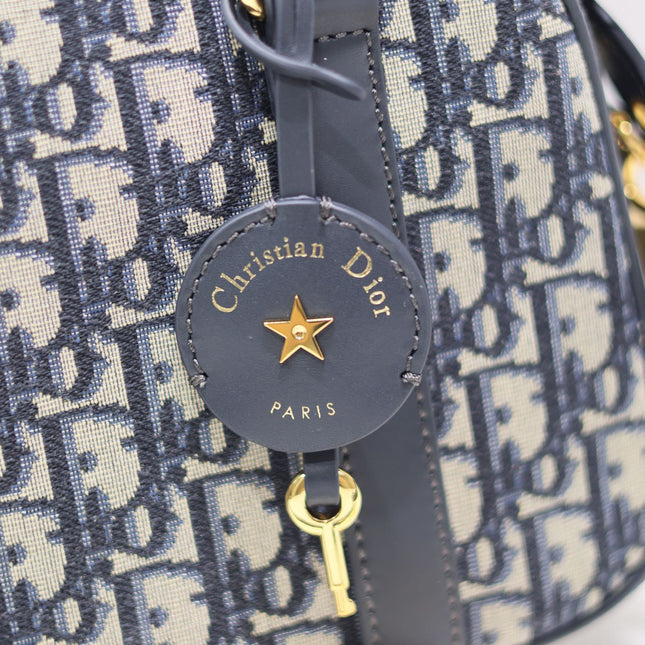 SMALL 25 D-VIBE BOWLING BAG IN BLUE MONOGRAM OBLIQUE JACQUARD