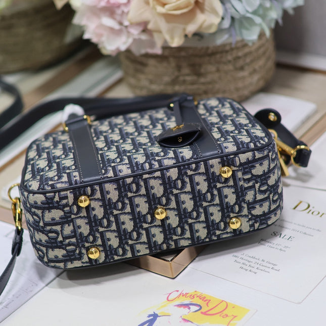 SMALL 25 D-VIBE BOWLING BAG IN BLUE MONOGRAM OBLIQUE JACQUARD