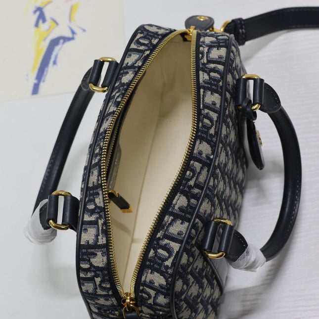 SMALL 25 D-VIBE BOWLING BAG IN BLUE MONOGRAM OBLIQUE JACQUARD