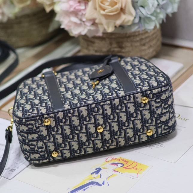 MEDIUM 31 D-VIBE BOWLING BAG IN BLUE MONOGRAM OBLIQUE JACQUARD