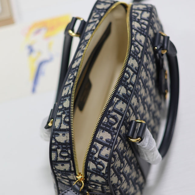 MEDIUM 31 D-VIBE BOWLING BAG IN BLUE MONOGRAM OBLIQUE JACQUARD