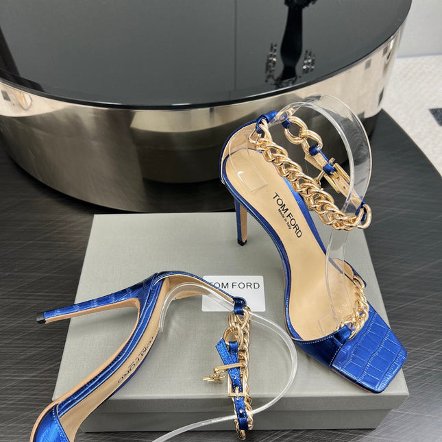 ZENITH SANDAL 10 CM IN AZURE BLUE LAMBSKIN