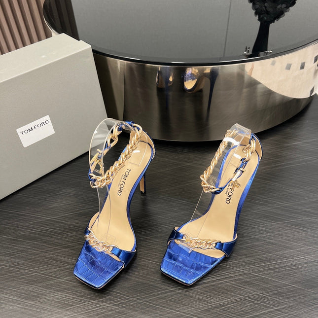 ZENITH SANDAL 10 CM IN AZURE BLUE LAMBSKIN