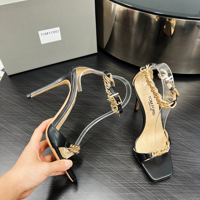 ZENITH SANDAL 10 CM IN BLACK SHINY LAMBSKIN