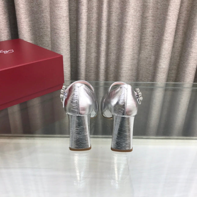 LP ROGER VIVIER SANDAL SILVER LEATHER