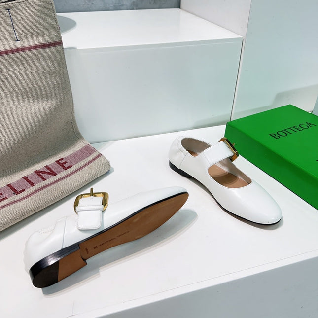 ASTAIRE MARY-JANE BALLERINA IN WHITE CALFSKIN