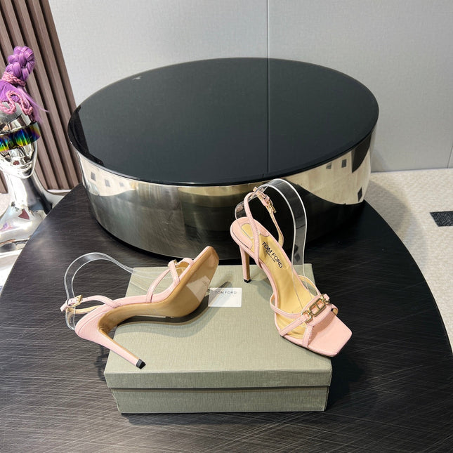 PADLOCK HIGH HEELS 10 CM IN LIGHT PINK LAMBSKIN
