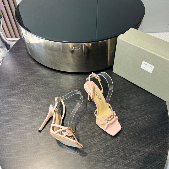 PADLOCK HIGH HEELS 10 CM IN LIGHT PINK LAMBSKIN