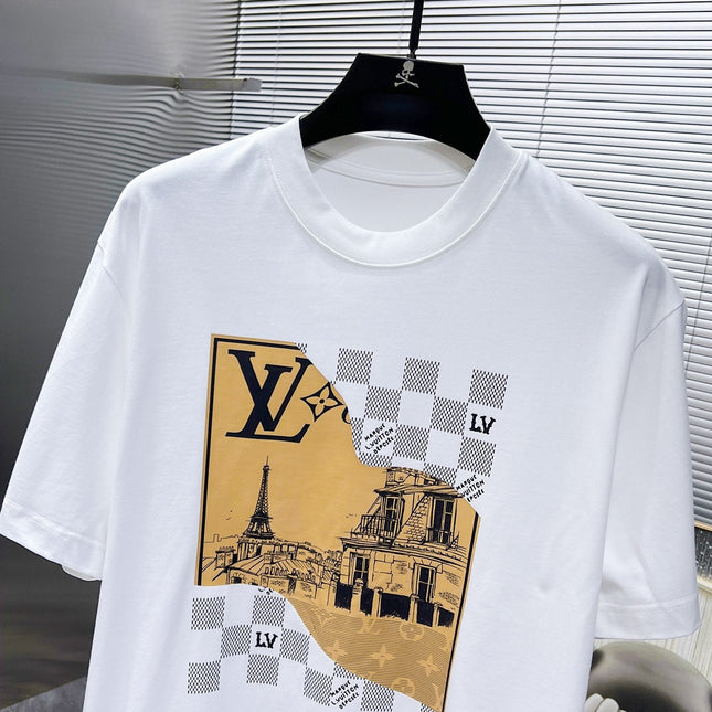 LV T-SHIRT IN WHITE COTTON EIFFEL TOWER PRINT 238804