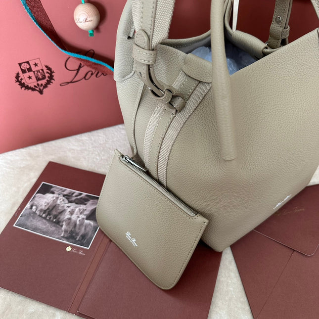 SMALL 21 BALE BAG IN KHAKI BROWN GRAINED CALFSKIN