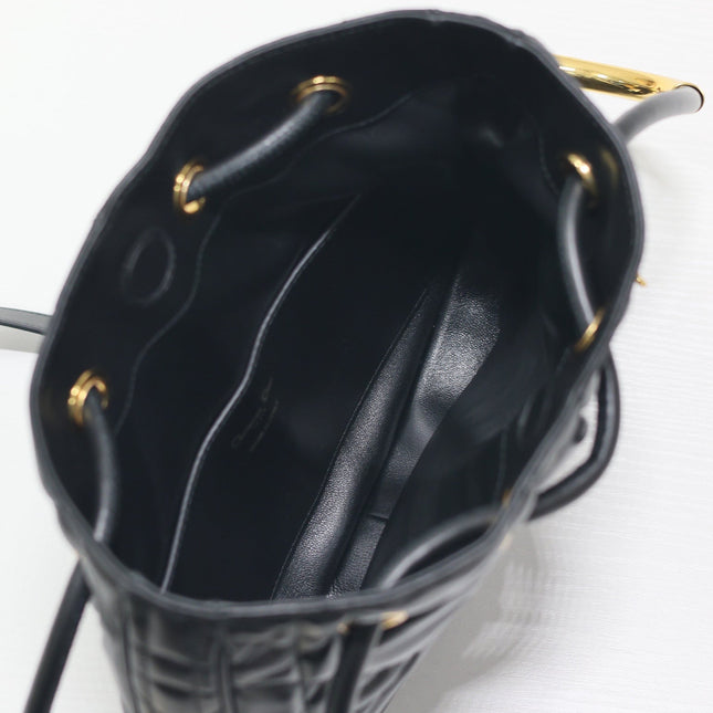 MINI 27 NOLITA BAG IN BLACK MACROCANNAGE CALFSKIN