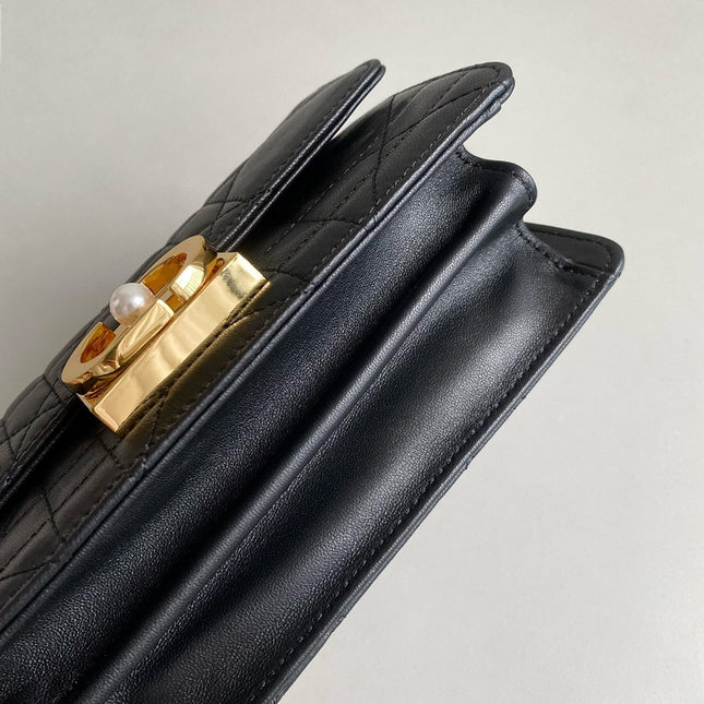 MINI ANGE 20 BAG IN BLACK CALFSKIN