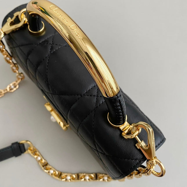 MINI ANGE 20 BAG IN BLACK CALFSKIN