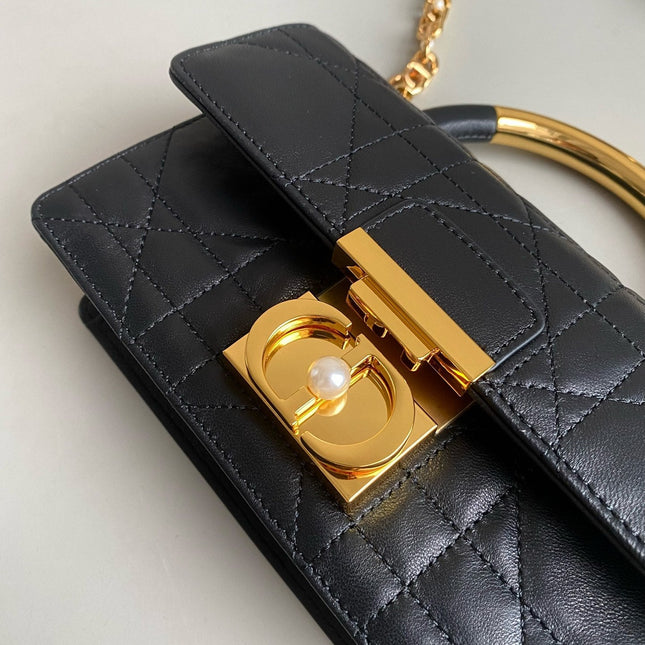 MINI ANGE 20 BAG IN BLACK CALFSKIN
