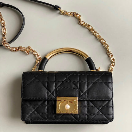 MINI ANGE 20 BAG IN BLACK CALFSKIN