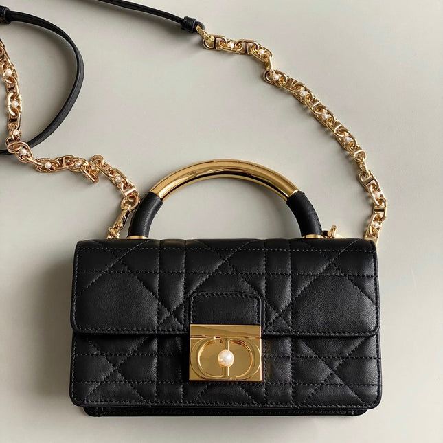MINI ANGE 20 BAG IN BLACK CALFSKIN