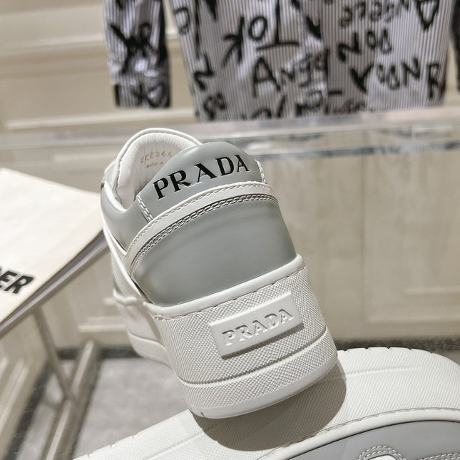 PRA DOWNTOWN BOLD SNEAKERS WHITE AND LIGHT GRAY CALFSKIN
