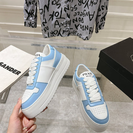 PRA DOWNTOWN BOLD SNEAKERS WHITE AND SKY CALFSKIN