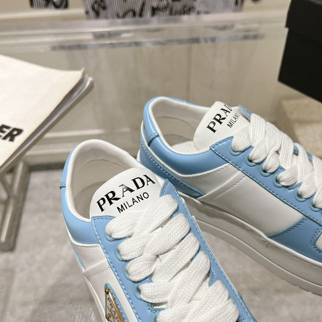 PRA DOWNTOWN BOLD SNEAKERS WHITE AND SKY CALFSKIN