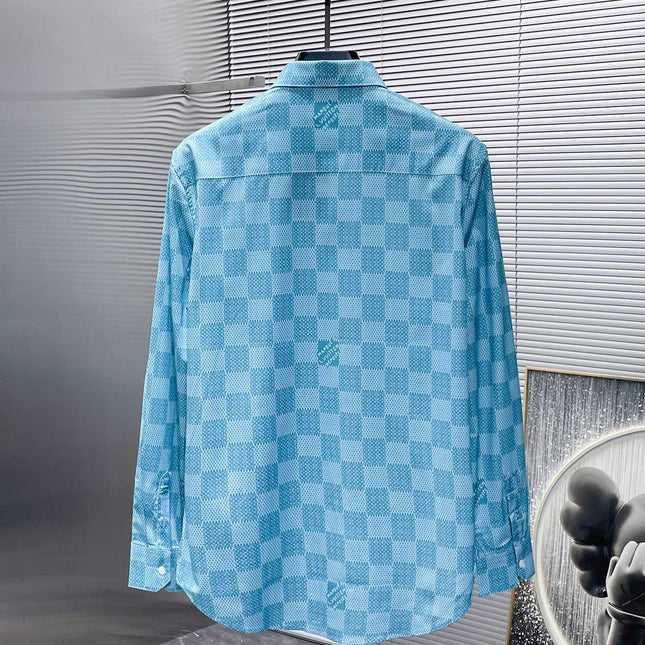 LV BLUE DAMIER LONG-SLEEVED SHIRT 238816
