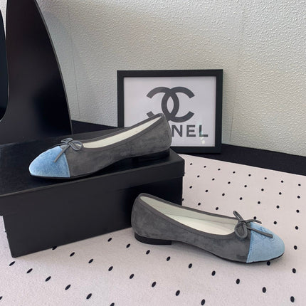 BALLET FLAT GREY MIX LIGHT BLUE VELVET