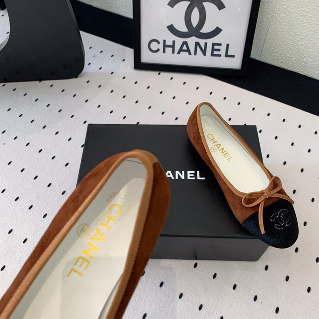 BALLET FLAT BROWN MIX BLACK VELVET