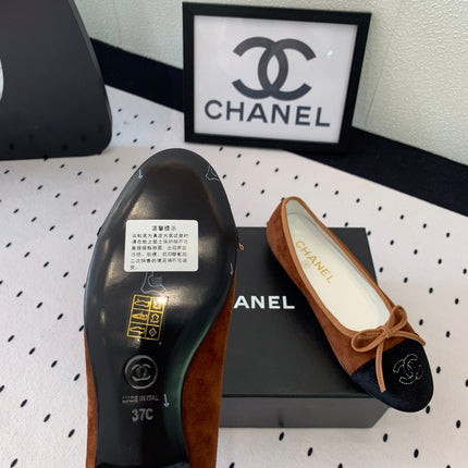 BALLET FLAT BROWN MIX BLACK VELVET