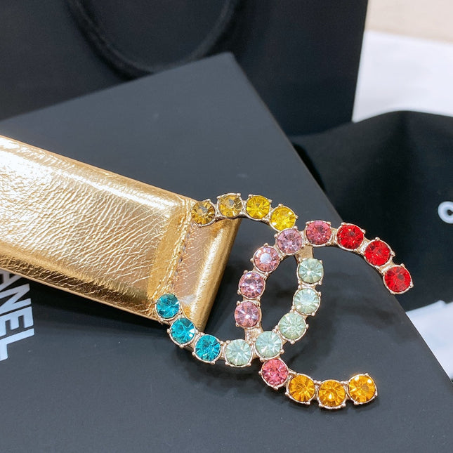 CC BELT 30 MM IN GOLD CALFSKIN WITH COLORFUL RHINSTONES METAL LOGO