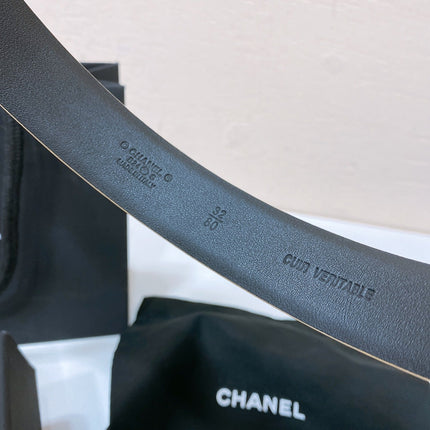 CC BELT 30 MM IN GOLD CALFSKIN WITH COLORFUL RHINSTONES METAL LOGO