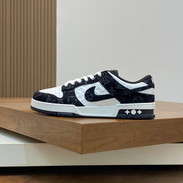 AIR TRAINER IN BLACK MIX WHITE CALFSKIN