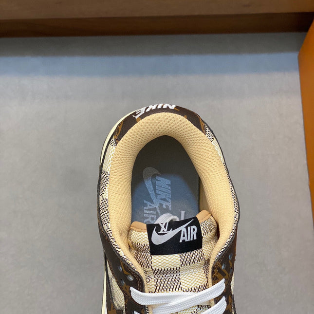 AIR TRAINER IN BROWN DAMIER CALFSKIN