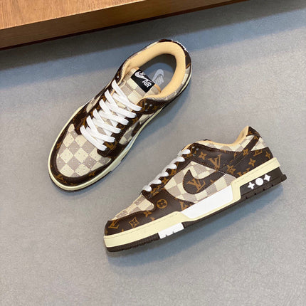 AIR TRAINER IN BROWN DAMIER CALFSKIN