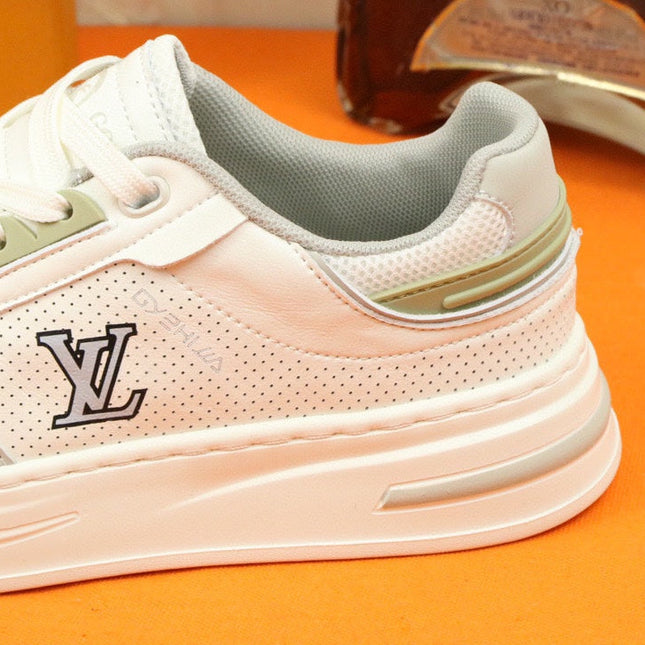 LV TRAINER SNEAKER IN WHITE MESH CALFSKIN