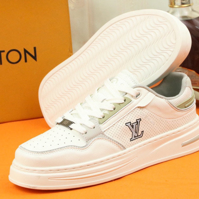 LV TRAINER SNEAKER IN WHITE MESH CALFSKIN