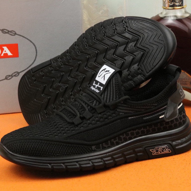 PRA SNEAKER IN BLACK BREATHABLE FLYKNIT STRETCH FABRIC