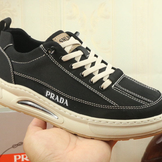 PRA SNEAKER IN BLACK MIX WHITE MESH FABRIC AND SUEDE