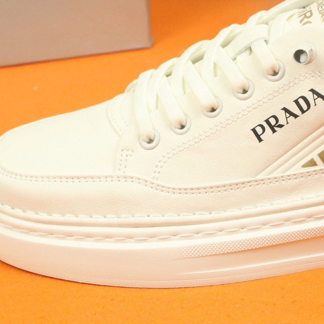 PRA SNEAKER IN WHITE CALFSKIN AND FABRIC