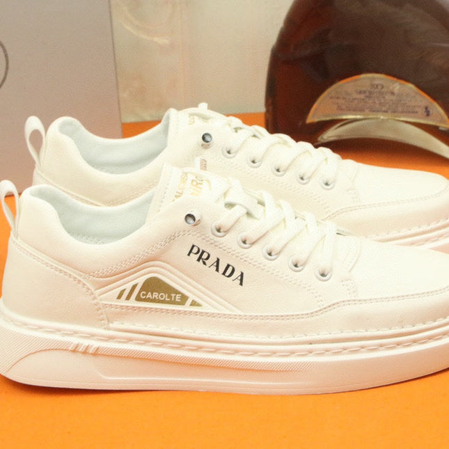 PRA SNEAKER IN WHITE CALFSKIN AND FABRIC
