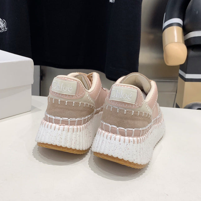 NAMA SNEAKER 5 CM IN LIGHT PINK CALFSKIN