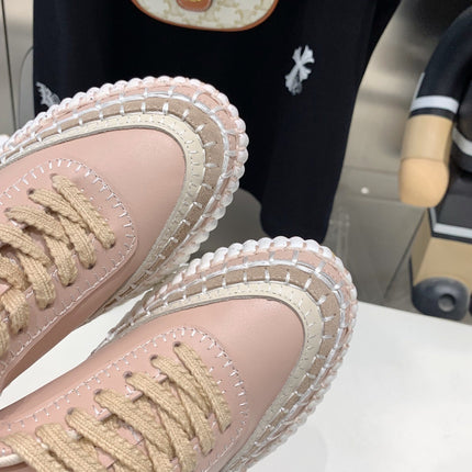 NAMA SNEAKER 5 CM IN LIGHT PINK CALFSKIN
