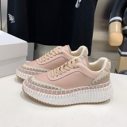 NAMA SNEAKER 5 CM IN LIGHT PINK CALFSKIN