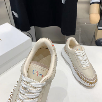 NAMA SNEAKER 5 CM IN BISQUE BEIGE CALFSKIN
