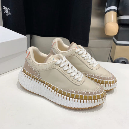 NAMA SNEAKER 5 CM IN BISQUE BEIGE CALFSKIN