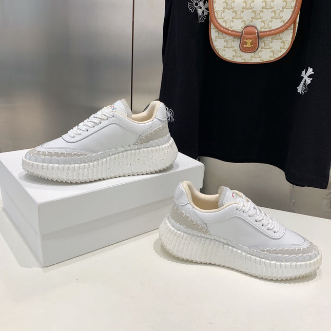 NAMA SNEAKER 5 CM IN WHITE CALFSKIN