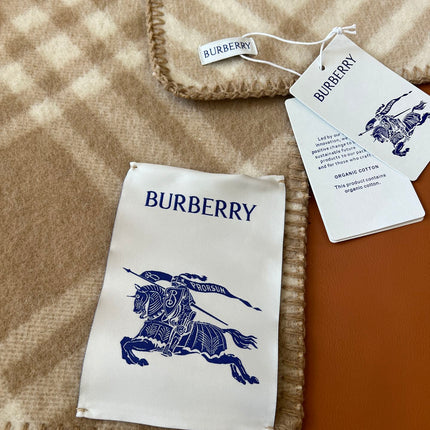 CHECK WOOL 182 CM SCARF CAMEL BROWN 405051